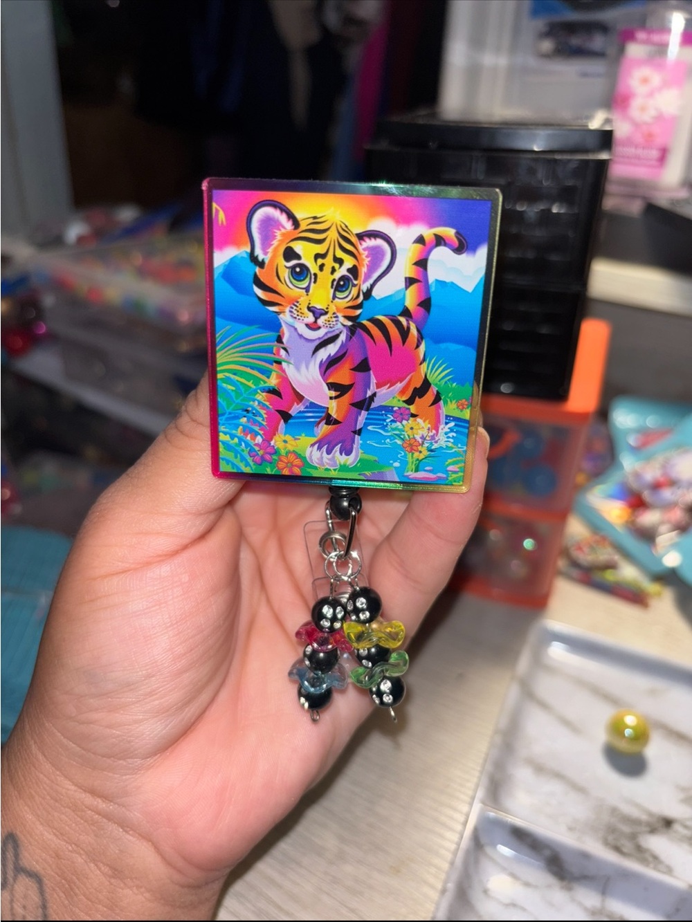 Lisa frank inspired Badge reel